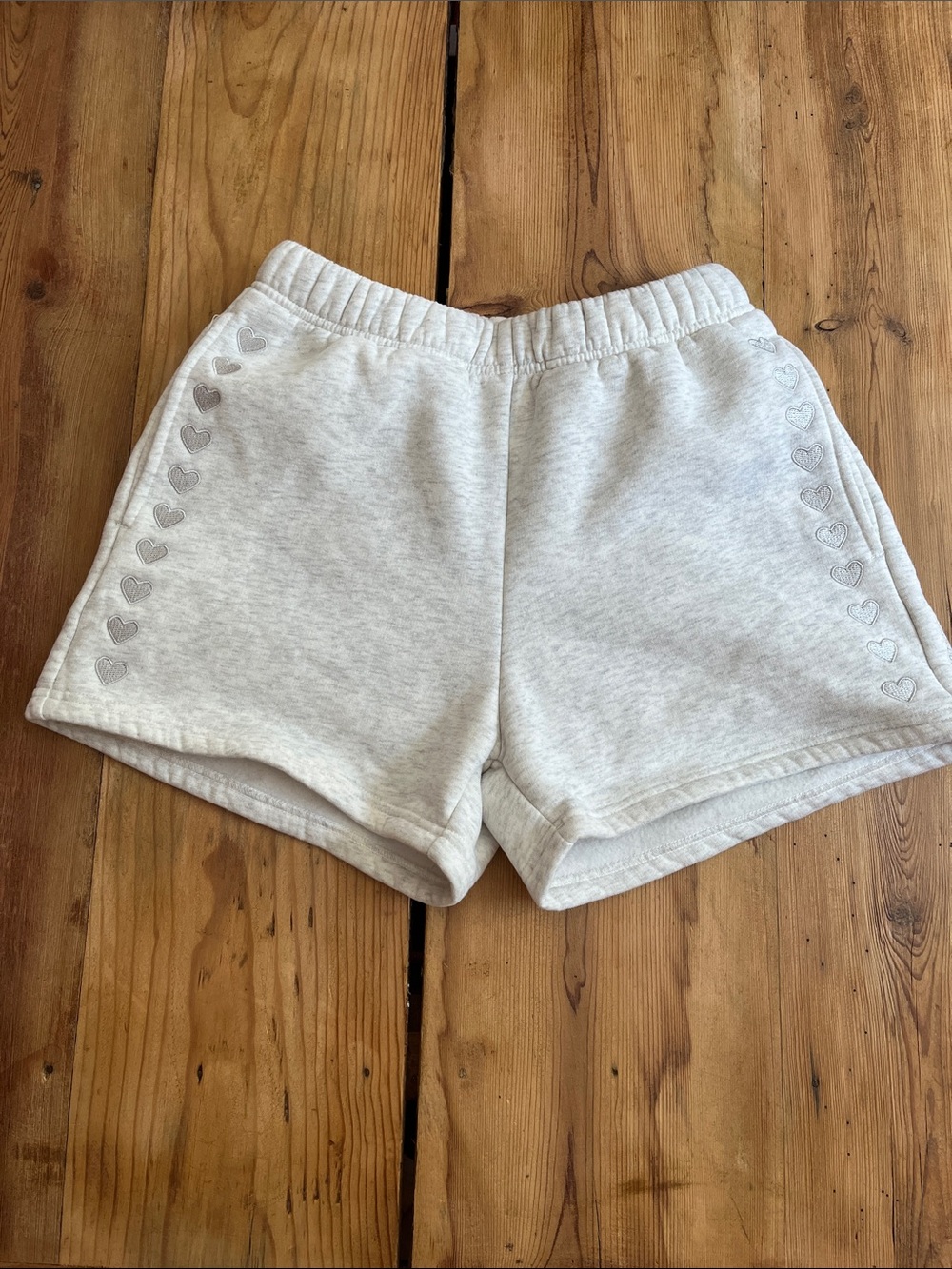 DANDY Worldwide XS Gray Heather Heart Embroidered Thick Shorts Pocket "Lover"